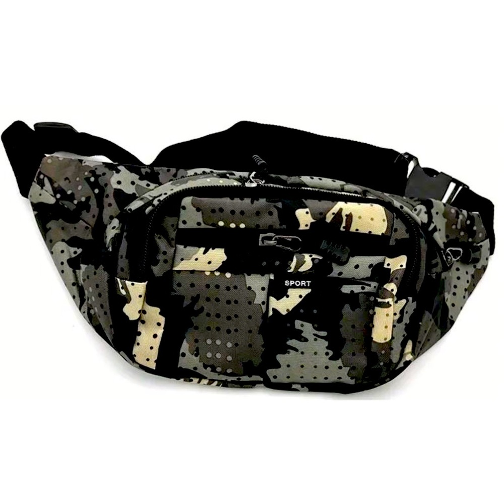 Trendy Fanny Pack Outdoor Waist Bag Unisex Adjustable Strap Multiple Pockets